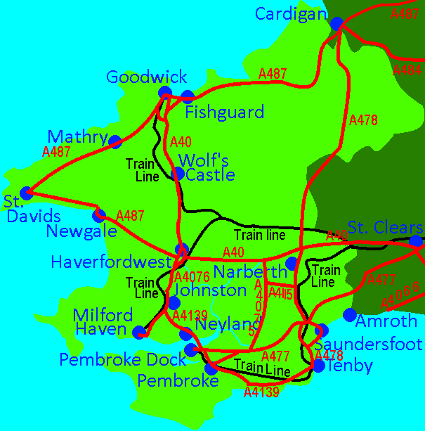 Map of Pembs Towns