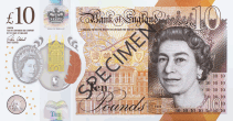 Queen Elizabeth II 10 Pound Note
