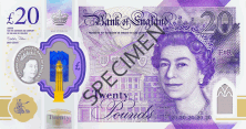Queen Elizabeth II 20 Pound Note