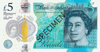 Queen Elizabeth II 5 Pound Note