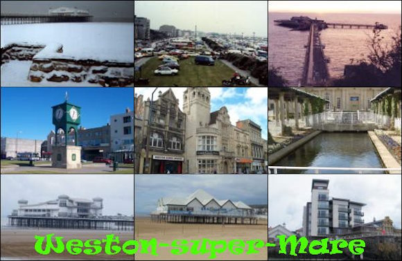 Postcard style images of Weston-super-Mare